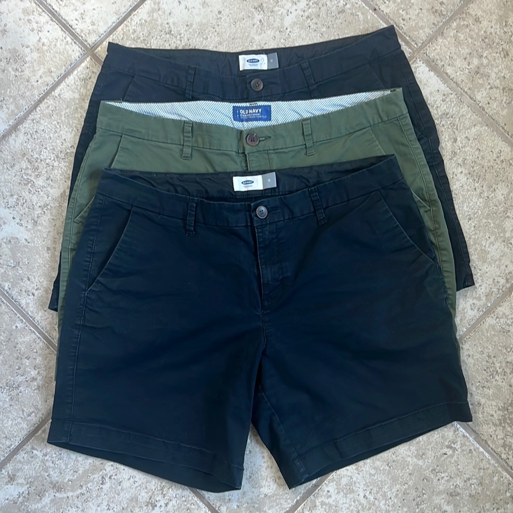 Old Navy Everyday Short, size 12, 5 inch inseam - bundle of 3 pairs